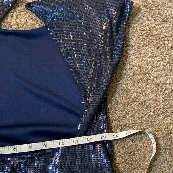 Foreign Exchange | Mini Blue Sequin Cocktail Dress - Picture 8 of 12